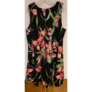 Black and floral sleeveless Dress